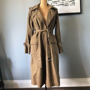 AVEC LES FILLES tan military trench jacket
